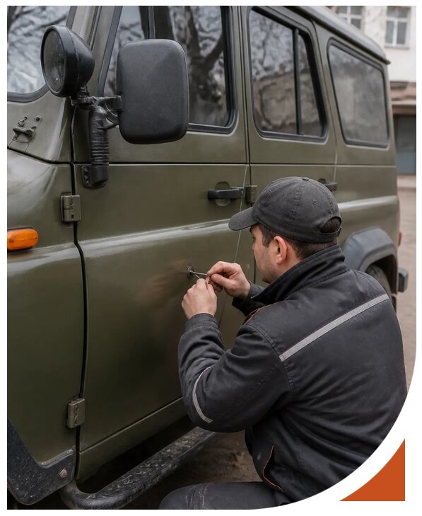 Профессиональное вскрытие автомобиля УАЗ без повреждений в Глазове